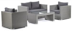 Onyx Outdoor Rattan Lounge Set And Glass Top Coffee Table