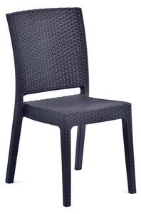 Mili Polypropylene Side Chair In Anthracite Rattan Effect