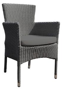 Onyx Outdoor Rattan High Back Armchair In Grey