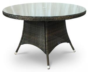 Arlo Outdoor Rattan Dining Table Round With Glass Top