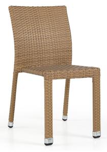 Lillie Outdoor Rattan Side Chair In Light Brown