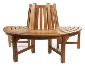 Salvo Teak Wood Half Circle Tree Seating Bench In Teak