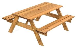 Karis Scandinavian Pine Picnic Table With 6 Seater Benches