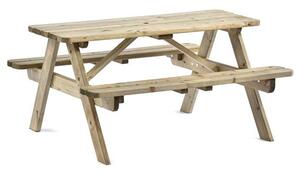 Tallis Timber 6 Seater Picnic Bench In Green Pine