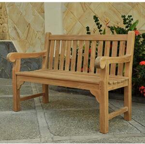 Quin Teak Wooden Garden 2 Seater Bench Teak