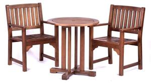 Danil Hardwood Dining Table Round And 2 Armchairs