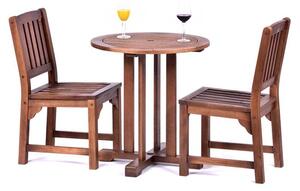 Danil Hardwood Dining Table Round And 2 Side Chairs