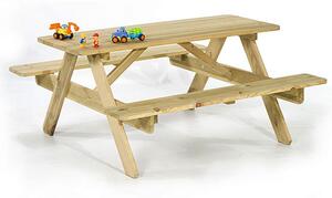 Calais Kids Scandinavian Pine Picnic Table With Benches