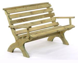 Lars Teak Wood Garden 3 Seater Bench With Arms In Teak