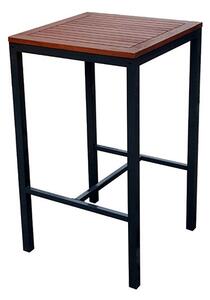 Dylan Hardwood Bar Table Square In Brown With Metal Frame