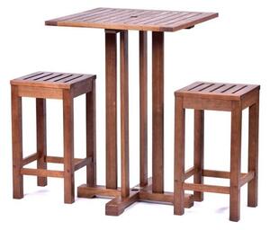 Danil Commercial Hardwood Bar Table Square And 2 Bar Stools