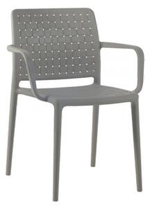 Freeya Polypropylene Arm Chair In Taupe