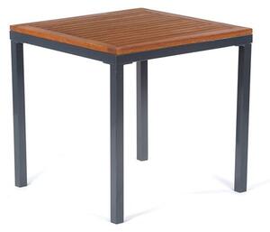 Dylan Hardwood Dining Table Square In Brown With Metal Frame