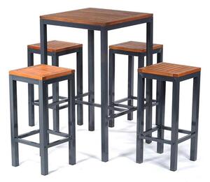 Dylan Hardwood Bar Table Square With 4 Stools