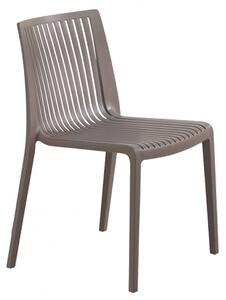 Chloe Polypropylene Side Chair In Taupe Brown