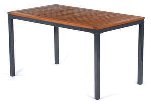 Dylan Hardwood Dining Table Rectangular In Brown With Metal Frame