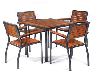 Dylan Hardwood Dining Table Square With 4 Arm Chairs