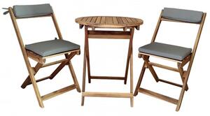 Lucas Acacia Wood Folding Bistro Set With 2 Chairs