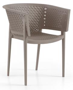 Olympia Polypropylene Arm Chair In Taupe