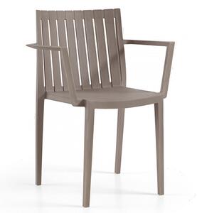 Ezra Polypropylene Arm Chair In Taupe