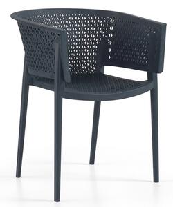 Olympia Polypropylene Arm Chair In Anthracite