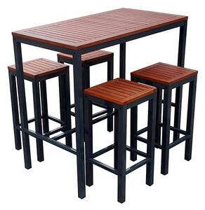 Dylan Hardwood Bar Table Rectangular With 4 Stools