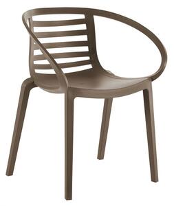 Maybelle Polypropylene Arm Chair In Taupe Brown