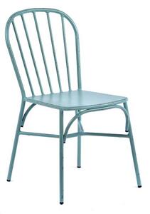 Carla Outdoor Aluminium Vintage Side Chair In Light Blue