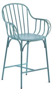 Carla Outdoor Mid Height Vintage Arm Chair In Light Blue