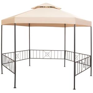 Adica Fabric Garden Gazebo Hexagonal In Beige