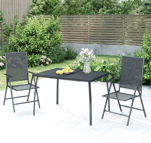 Elon Small Steel 3 Piece Garden Dining Set In Anthracite