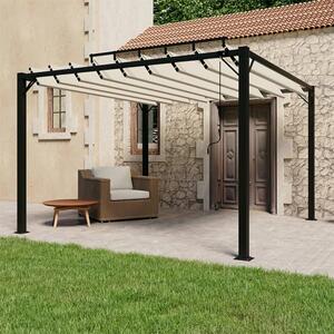 Delia Fabric 3m x 3m Gazebo With Louvered Roof In Cream