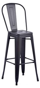 Maire Retro Metal High Bar Chair In Gun Metal Grey