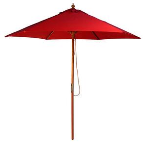 Lavi Round 2.5M Parasol With Wood Pulley In Red