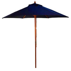 Lavi Round 2.5M Parasol With Wood Pulley In Navy Blue