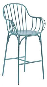 Carla Outdoor Aluminium Vintage Bar Chair In Light Blue