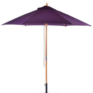 Lavi Round 2.5M Parasol With Wood Pulley In Purple