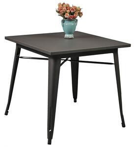 Maire Retro Steel Style Dining Table Square In Gun Metal Grey