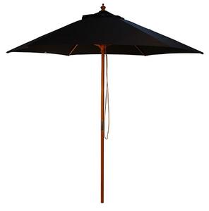 Lavi Round 2.5M Parasol With Wood Pulley In Black