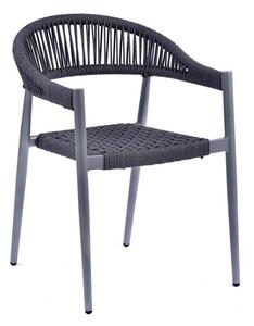 Nardo Rope Weave Arm Chair In Grey With Metal Frame