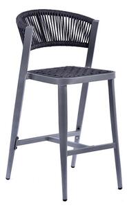 Nardo Rope Weave Bar Chair In Grey With Metal Frame