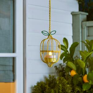 Hanging Lemon LED Indoor Outdoor Solar Tea Light Yellow