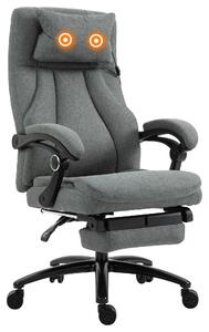 Vinsetto Ergonomic Office Chair with 2-Point Vibration Massage Pillow, USB Powered, Adjustable Height, Swivel, Grey