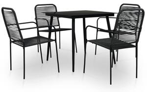 Canton Rope And Steel 5 Piece Outdoor Dining Set In Black