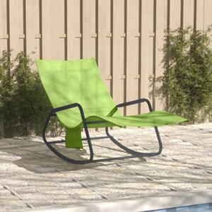 Bella Steel Sun Lounger In Black With Green Textilene Seat