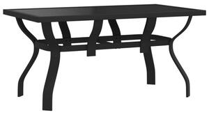 Dove Glass Top Garden Dining Table Small In Black