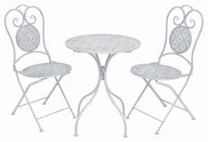 Sarnia Steel 3 Piece Bistro Set In Greyish White