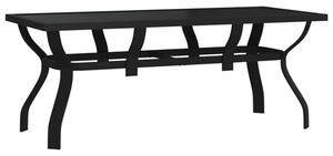 Dove Glass Top Garden Dining Table Large In Black