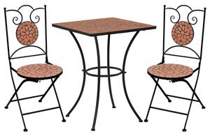 Gino Ceramic Tile Top Bistro Set Square In Terracotta