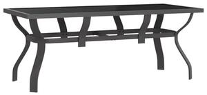Dove Glass Top Garden Dining Table Large In Grey